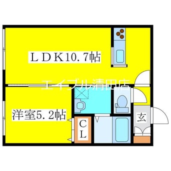 間取図 中央バス/北野3-2 3階 築8年
