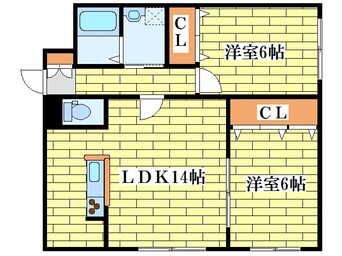 間取図 メゾンＭＴ美しが丘２