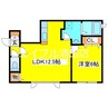 アクアトピア清田 1LDKの間取り