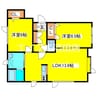リバーサイド弐番館 2LDKの間取り