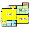 ルミエール伊林 2LDKの間取り