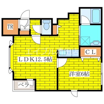 間取図 中央バス/平岡5-1 1階 築24年