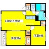 コルティーレ・ノルド 2LDKの間取り