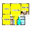 メイユール喜寿E-1 3LDKの間取り