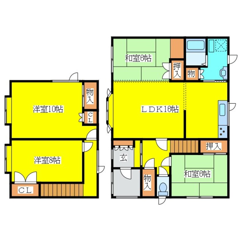 間取図 朝日町5丁目貸家