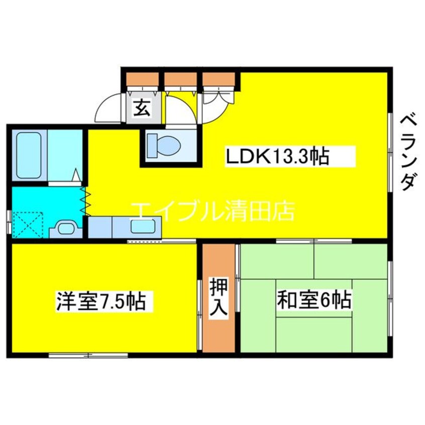 間取図 清田サンハイム６