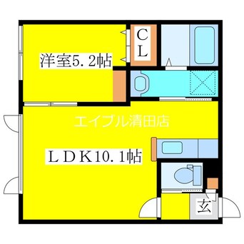 間取図 千歳線/北広島駅 徒歩15分 1階 築3年