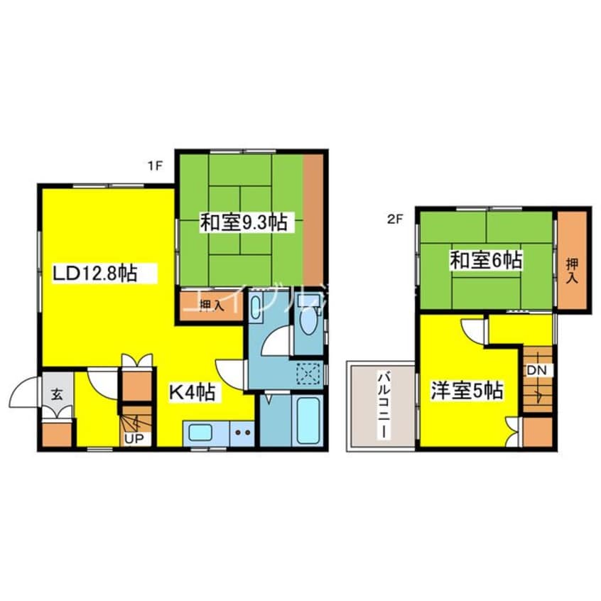 間取図 朝日町5丁目貸家