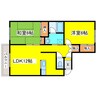千歳線/北広島駅 徒歩9分 3階 築20年 2LDKの間取り