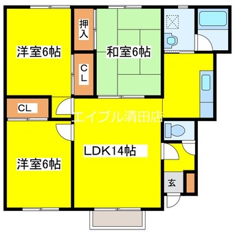 間取図 ル・パルクめぐみII