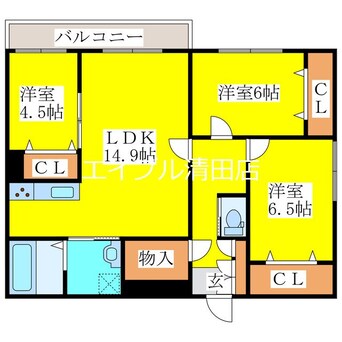 間取図 メゾンMT北野