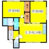 マンションパルコ 2LDKの間取り