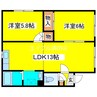 シャトーロワール 2LDKの間取り