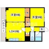 プレイス清田 2LDKの間取り