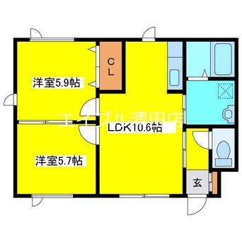 間取図 シャーメゾン平岡