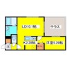 仮）北広島市中央2丁目MS 1LDKの間取り