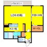 仮）北広島市中央2丁目MS 1LDKの間取り