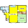ラルジュキムラ 2LDKの間取り