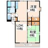コーポＭⅡ 2LDKの間取り