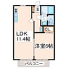 産交バス（宇土市）/松山 徒歩5分 2階 築29年 1LDKの間取り