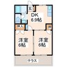 産交バス（宇土市）/上松山 徒歩5分 1階 築28年 2DKの間取り