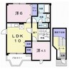 ノーブルウイングＡ 2LDKの間取り