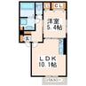 ロイヤルコーポ平田 1LDKの間取り