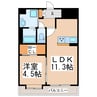 LIBTH熊本駅 1LDKの間取り
