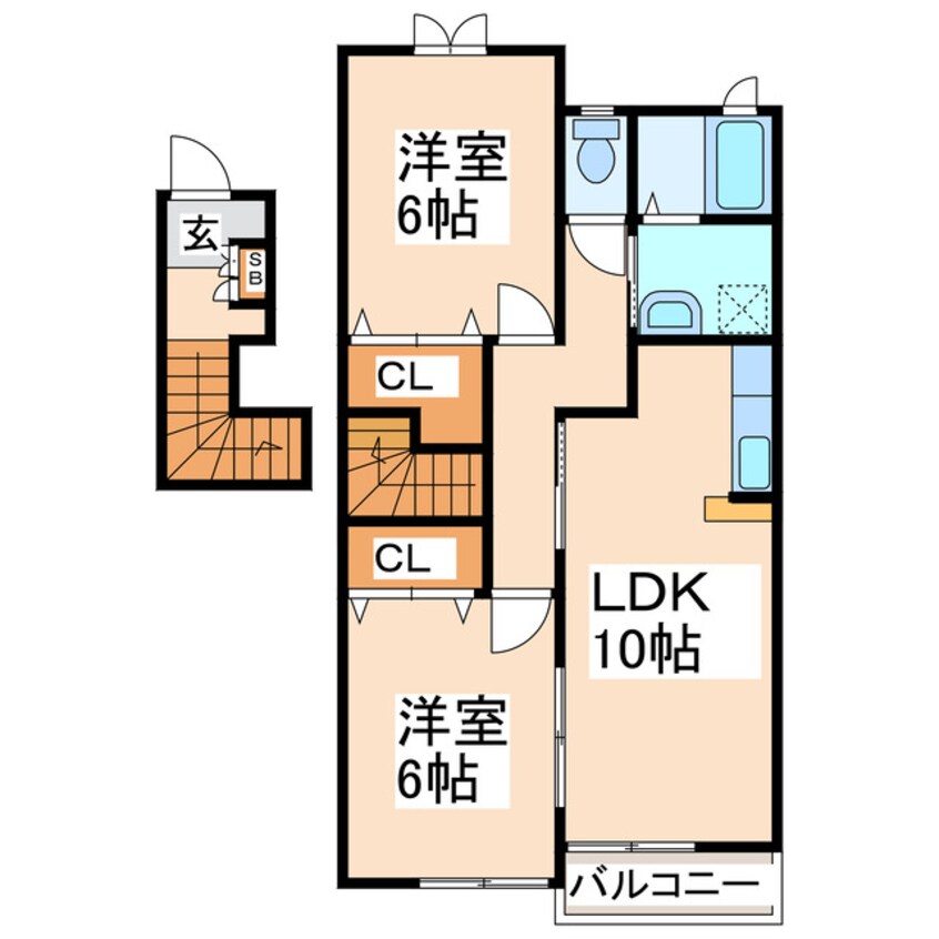 間取図 産交バス（宇土市）/入地町 徒歩25分 2階 築17年