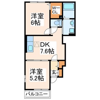 間取図 鹿児島本線/宇土駅 徒歩5分 1階 築16年