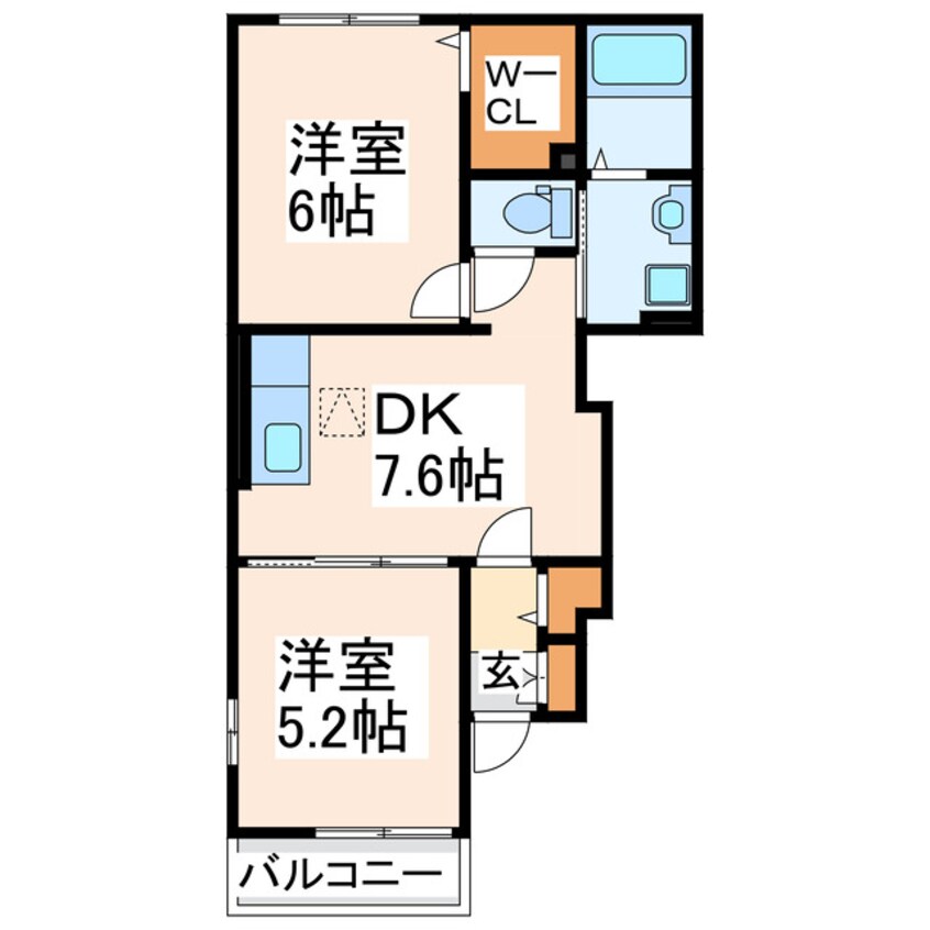 間取図 鹿児島本線/宇土駅 徒歩5分 1階 築16年