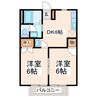 スカイアイランド 2DKの間取り
