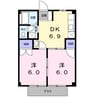 サンヒルズＡ 2DKの間取り