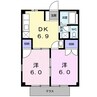 サンヒルズＡ 2DKの間取り