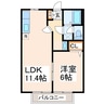 サンヒルズＡ 1LDKの間取り