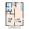 サンヒルズＡ 1LDKの間取り