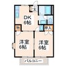 アーバン不知火 2DKの間取り