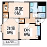 アーバン不知火Ⅵ 2DKの間取り