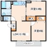 パークヒルＡ・Ｂ 2LDKの間取り