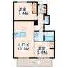 サンプレミアス 2LDKの間取り