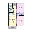産交バス（宇土市）/松山 徒歩9分 1階 築22年 2DKの間取り