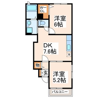 間取図 産交バス（宇城市）/小川工業高校前 徒歩5分 1階 築15年