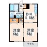 ヴィルヌーブ小川 2DKの間取り