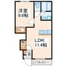 ベビーズ・ブレス 1LDKの間取り