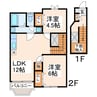 サンモール・エル 2LDKの間取り