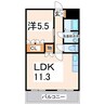 ハイツルーエン 1LDKの間取り