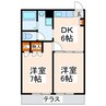 うとはなぞの 2DKの間取り