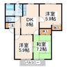 ハピネス高柳Ｃ 3DKの間取り