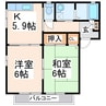 フォーレス華 2DKの間取り