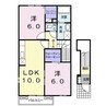 サンヴィレッジＡ 2LDKの間取り